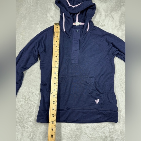 Crewcuts J.Crew Girls Supersoft Half Zip Hoodie Navy Blue Purple Pullover 6/7 - Picture 8 of 16